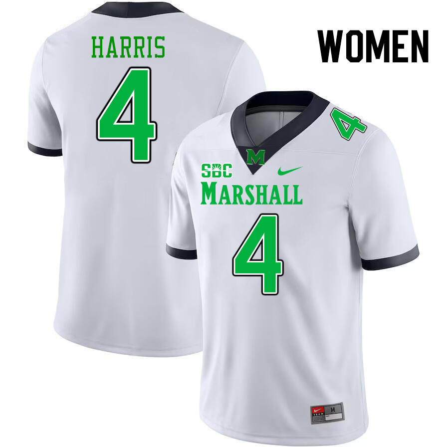 Women #4 DeMarcus Harris Marshall Thundering Herd SBC Conference College Football Jerseys Stitched-W